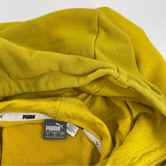 Puma Yellow Amplified Cropped Hooded Sweatshirt L - Picture 5 of 6
